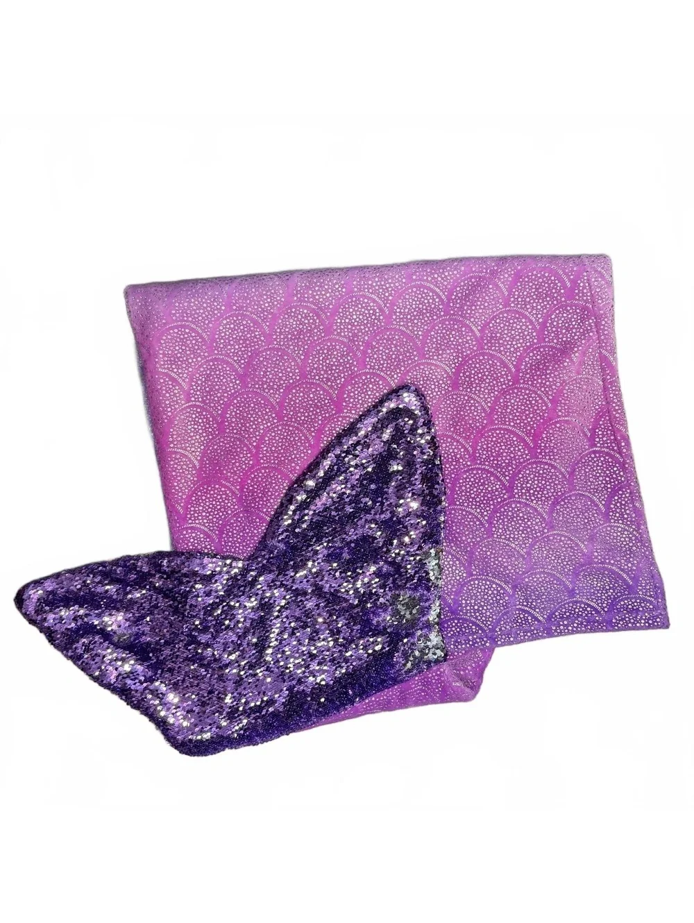 Purple Ombre Mermaid Tail Blanket with Sequined Fin
